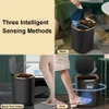 Pattumiere per bagno con sensore intelligente Pattumiera 12L Secchio per spazzatura di lusso Pattumiera automatica per cucina WC Cestino per rifiuti Smart Home 231009