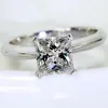 Princess Cut 1CT Lab Diamond Ring Original 925 Sterling Silver Engagement Wedding Band Rings for Women Bridal Fine Jewelry Gift239s