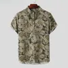 Camisas casuales para hombres Impreso Camisa Masculina Verano Blusa hawaiana Hombres Vintage Manga corta Botones de solapa Blusas