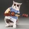 Kattenkostuums Halloween-kostuum Gitaar Rockstijl Huisdier Kerstmis Nieuwigheid Grappig feest Cosplaykleding