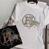 T-shirts pour hommes Station européenne T-shirt pour hommes à manches courtes Diamant Golden Horse Tendance Section mince Cool Col rond 287a