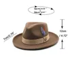 Wide Brim Hats Bucket Hats Feather band Wool Felt Jazz Fedora Hat Women Unisex Wide Brim Panama Party Trilby Cowboy Cap Men Gentleman Wedding Hat 231009