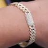 Varumärkesmode kvinna hiphop smycken isad ut 7 tum 10k guld kubansk länk whitevvs passerar diamant testare moissanite armband