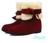 The Mid-tube Snow Increase In Fashion And Classic Two-wear Women's Bow Warm Shoes