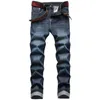 Heren Jeans Heren Striaght Fit Klassiek Marineblauw Denim Broek Heren Smart Casual Lang Elastisch Maat 42265U