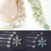 6 unids/set niñas pinzas para el cabello nupcial princesa cristal copo de nieve horquilla joyería regalo de cumpleaños sombreros pasador ornamento pin Accesorios