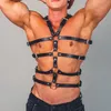 Sistemas de sujetadores Moda Masculina Ajustable Cuero Bondage Correa Pecho Crop Top Arnés Cinturón Punk Rave Disfraces para accesorios exóticos sexy355E