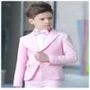 Męskie garnitury Blazers 2021 Slim Fit Pink Kid Suit Dzieci Wedding Made Blazer Boys Groom Tuxedo 2 sztuki Pants 268Z