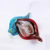 Pendant Necklaces Qianbei Wholesale 6pcs Handmade Murano Lampwork Glass Mix Color Big Leaves Fit Necklace Jewelry Gifts