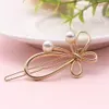 Enkel fjäril Pearl Hair Clip for Women Girls Gold Silver Color Hairpin Bangs Barrettes Hårtillbehör Huvudbonadsmycken ZZ