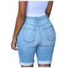Damskie spodenki 2023 Dżinsowe dziury Rise dżinsy elastyczne zniszczone niszczone nogi krótkie spodnie chude lato femme plus size 3xl