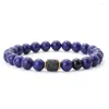 Charme Pulseiras 2023 Novidades Mens Pulseira de Pedra Natural 8mm Vermelho Howlite Lapis Lazuli Beads Acessórios de Mão Presente para Ele Energia Jóias