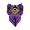 Галстуки-бабочки, роскошный оригинальный фиолетовый галстук со стразами, элитный мужской деловой банкетный костюм, торжественная одежда, ювелирный подарок, мужской свадебный галстук-бабочка