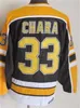 CCM Hockey Retro 37 Patrice Bergeron Jersey Retire 30 Gerry Cheevers 33 Zdeno Chara 17 Milan Lucic 75 Anniversary Vintage Classic Black WHite Yellow Breathable