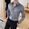 Camicie casual maschile in stile britannico camicia a maniche lunghe uomini abbigliamento Fashion Spring Business abbigliamento formale Chemise Homme Slim Fit C253H