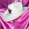 Berets Y2K Slutins Spice Girl Cow Gir Sequin Star Western Cowboy Women