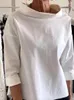 Женские блузки Celmia, модная женская одежда, весна-осень, хлопок и лен, Blusas Mujer, стильная белая рубашка, элегантные туники с длинными рукавами