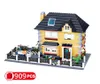 Architektura miejska Villa Cottage Model Builds Bloks kompatybilny przyjaciele plażowy modułowy dom domowy wioska zabawki budowlane