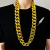 Hip Hop Gold Color Big Acrylic Chunky Chain Halsband för män Punk överdimensionerad stor plastlänkkedja Herrsmycken 231226