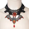 Kolye Kolyeler 1 PCS Gotik Chokers Black Stone Seksi Dantel Boyun Suçlama Kolye Vintage Victoria Kadın Chocker Steampunk Cadılar Bayramı Takı X1009