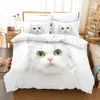 Комплекты постельного белья с милым котом, пододеяльник, 3D комплект с животными, одеяло для котенка, микрофибра, Twin Full King для детей, декор для спальни для мальчиков-подростков 231009