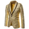 Veste Blazer ornée de paillettes dorées brillantes pour hommes, Costume de bal pour boîte de nuit, Costume de scène, vêtements 2813