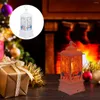 Candle Holders Vintage Christmas Lantern Led Reindeer Night Light Decorative Lamp Decoration For