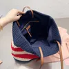 Fashion Womens Woven Underarm Bag Mixed Color Party Shoulder Bag Totes