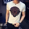 Summer Designer T Shirts For Men Tops Tiger Lion Head Letter Printing T Shirt Mens kläder Kort ärm Tshirt Män toppar White M-2186K