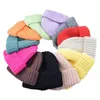 Novo outono inverno bebê crianças chapéu de malha doce cor boné crianças crânio gorros meninos meninas chapéus quentes