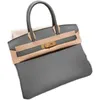 Goile Leather BK Handbags Designer Handsbag 2024 Platinum Togo CowHide Manual Ligne Litchi Match Portable Mother Women's Handmade
