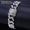 Koper Micro-inserts Witte Diamant MIAMI CUBAANSE LINK Armbanden Heren Hip Hop Bling Iced Out Kettingen Met Sieraden Box228W