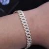 Varumärkesmode kvinna hiphop smycken isad ut 7 tum 10k guld kubansk länk whitevvs passerar diamant testare moissanite armband