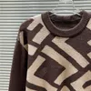 maglione da uomo fd maglione girocollo da esterno lettera ricamo moda Felpa con cappuccio casual Cardigan lavorato a maglia a colori impiombato Felpa con cappuccio popolare allentata