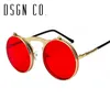 DSGN CO 2018 Retro Steampunk Stilvolle Runde Sonnenbrille Für Männer Und Frauen Punk Flip Up Brille Für Frau Mann 13 Farben UV400195K