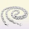 Fashion smycken rostfritt stål halsband 6mm 8mm 11mm låda byzantin länk kedja silverfärg för män kvinnor sc07 n1867316