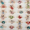 Zestawy biżuterii ślubnej hurtowa 10pcs mieszany w stylu kryształowy asorty kwiatowe Pierścienie Regulowane Dziewczyny Girl