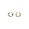 Ohrringe CLNE Designer Luxus Mode Damen Selena Volldiamant Twisted Gold Finish Ohrringe Französische Kreis Diamant Twisted Ohrringe