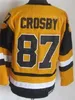 CCM Hokey 87 Sidney Crosby Retro Jersey Emekli 71 Evgeni Malkin Vintage Classic Nakış Takımı Renkli Siyah Beyaz Mavi Sarı Spor Hayranları için Nefes Alma Külkü