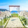 Flores decorativas 1.2m/4ft artificial flor de cerejeira exuberante casamento falso seda festa casa jardim pano de fundo decoração