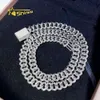 Marca de moda feminina estoque transporte da gota prata 925 homens moda ouro branco sólido pesado grosso 13mm gelado diamante moissanite corrente cubana