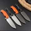 1Pcs H1085 Outdoor Survival Straight Knife DC53 Satin/Titanium Coated Blade Full Tang G10 Handle Fixed Blade Knives with Kydex