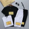 Summer Suit T Shirt Gold Signature Seal Leisure Men Short Sleeve Shorts249U