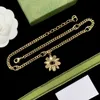 Collar de diseñador Collar de diamantes con flores doradas Collar de hierba de 10 hojas Joyería G Regalo de compromiso para fiestas de damas