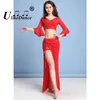 Stage Wear Sexy Belly Dancing Costume Top Skirt Set Dance Costumes For Women Practice Tango Rumba Dancewear