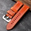 Watch Bands Orange 20 22 24MM Folded Without Sandwich Men's Thickened Leather Strap Vintage Style Bracelet