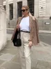 Kombinezony damskie Blazers Sltnx moda moda kruche eleganckie podwójne podwójne dla swobodnej kobiecej garnitury panie luźne Blazer 231009