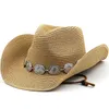 Breda randen hattar hink hattar sommar män kvinnor halm ihålig västerländsk cowboy hatt elegant dam punk varumärke sombrero hombre cowgirl utomhus jazz strand sol hatt 231009