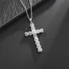 Anhänger Halsketten Exquisite glänzende Zirkon Kreuz Anhänger Halskette für Männer und Frauen Hochzeit Bankett Party Romantische Amulett Schmuck Geschenk x1009