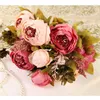 Fiori decorativi 1 bouquet 8 teste peonia artificiale seta floreale casa nuziale decorazione festa nuziale decorazione Flores pompon